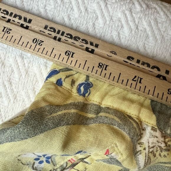 Vintage 80s Patrizia’s Mondi Yellow Floral Bermuda 18 Linen Germany Lagenlook - Picture 15 of 15